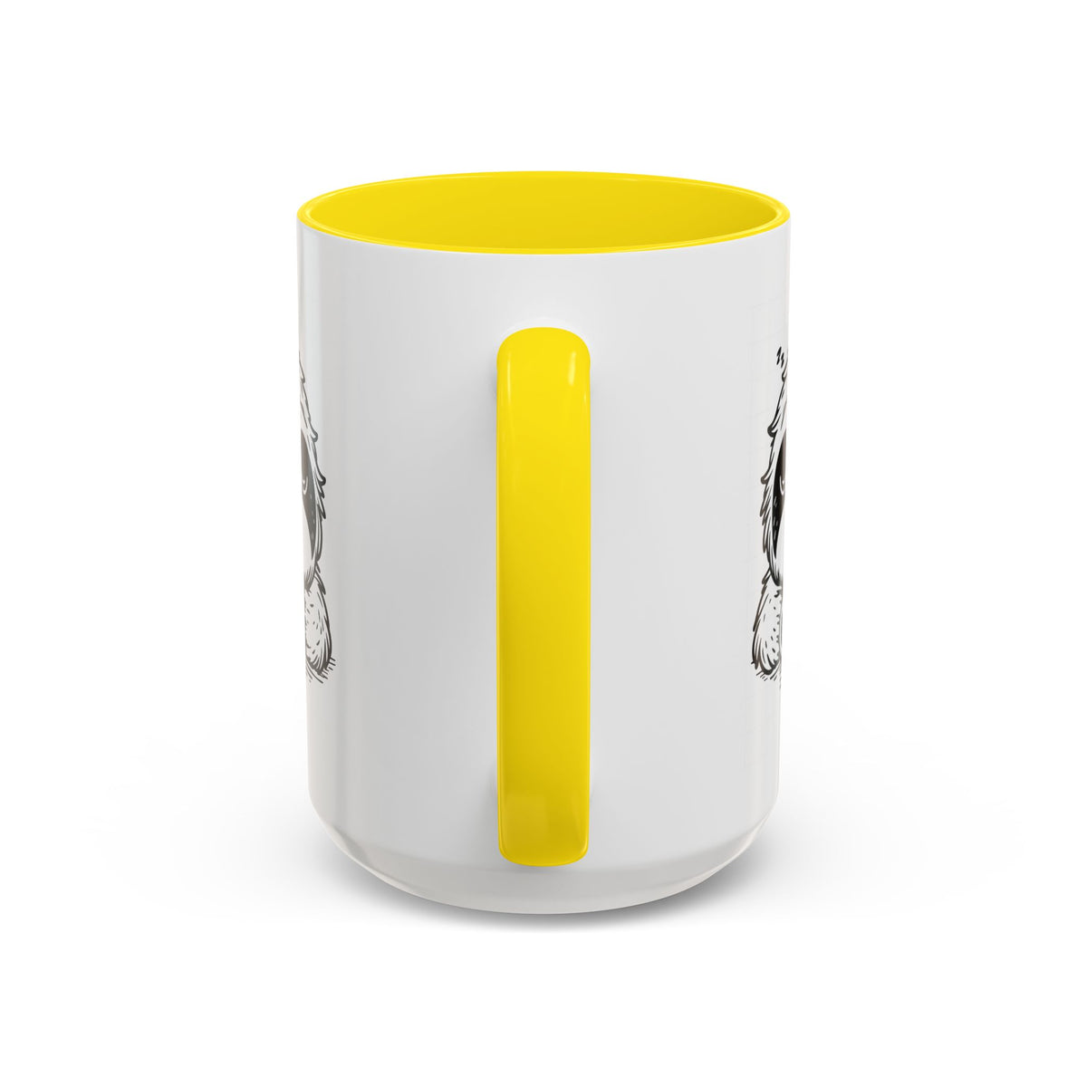 Cute Sloth Coffee Mug (Accent, 11/15oz) — Adorable Cartoon Sloth Holding Coffee Cup