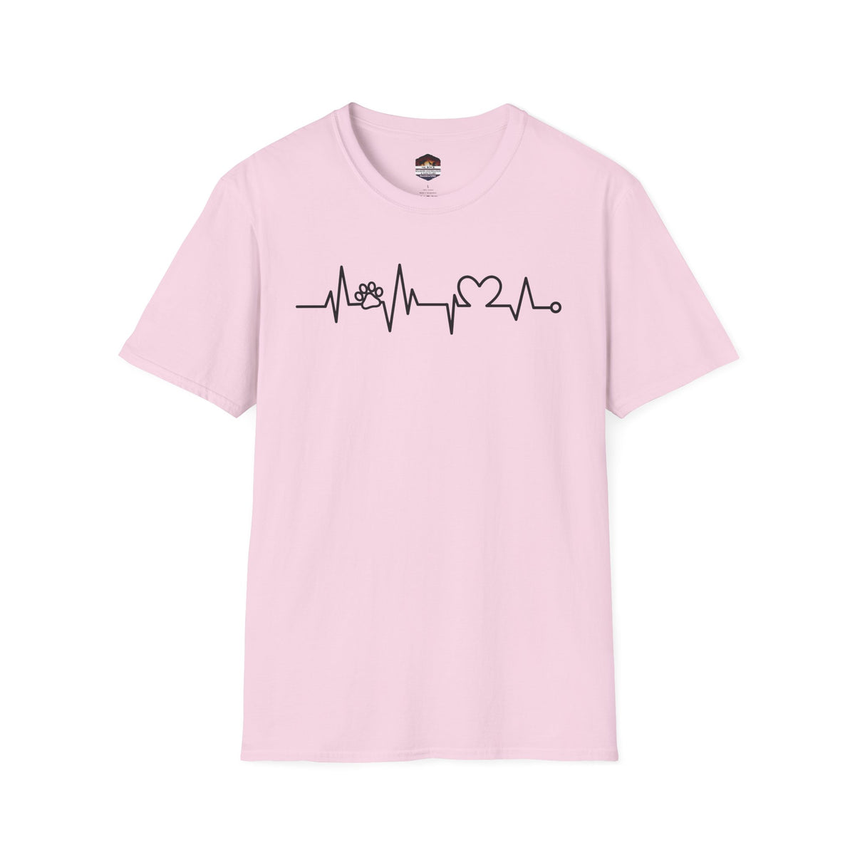 Heartbeat Paw & Heart T-Shirt — Pet Lover EKG Tee