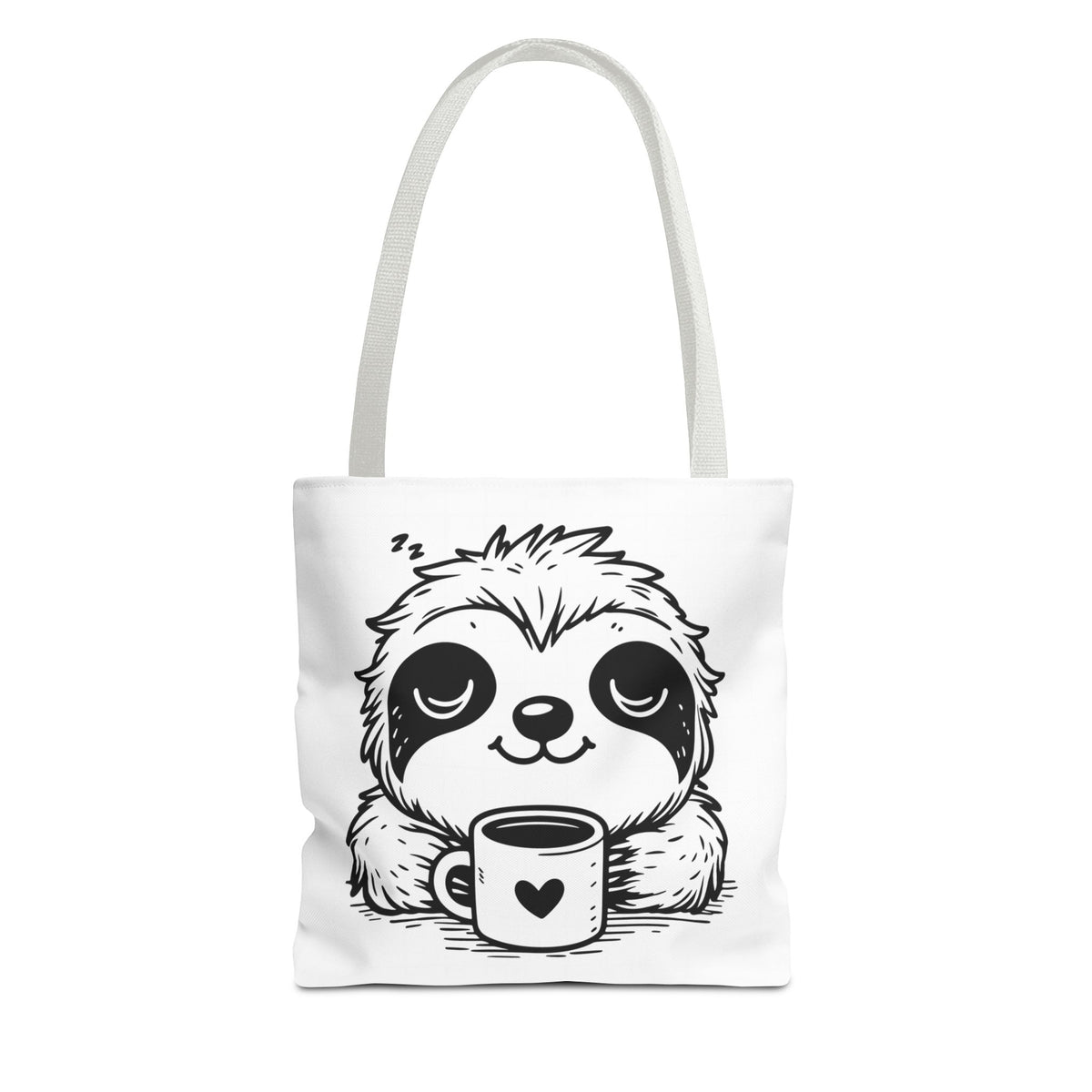 Sloth Coffee Tote Bag — Cute Relaxed Sloth Holding Mug
