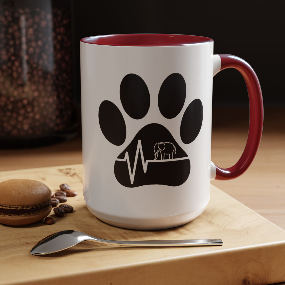 Elephant Paw Coffee Mug — Animal Rescue Heartbeat Accent Mug