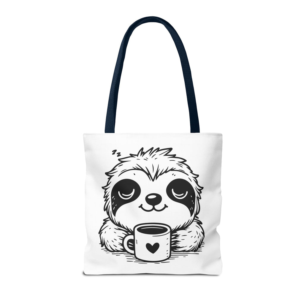 Sloth Coffee Tote Bag — Cute Relaxed Sloth Holding Mug