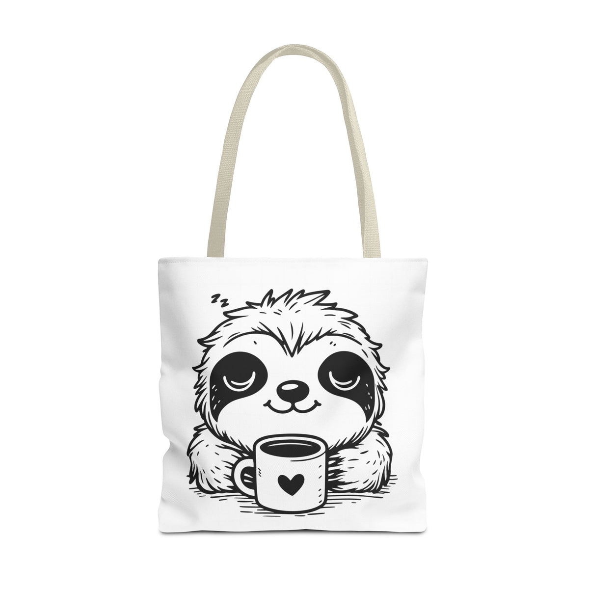 Sloth Coffee Tote Bag — Cute Relaxed Sloth Holding Mug