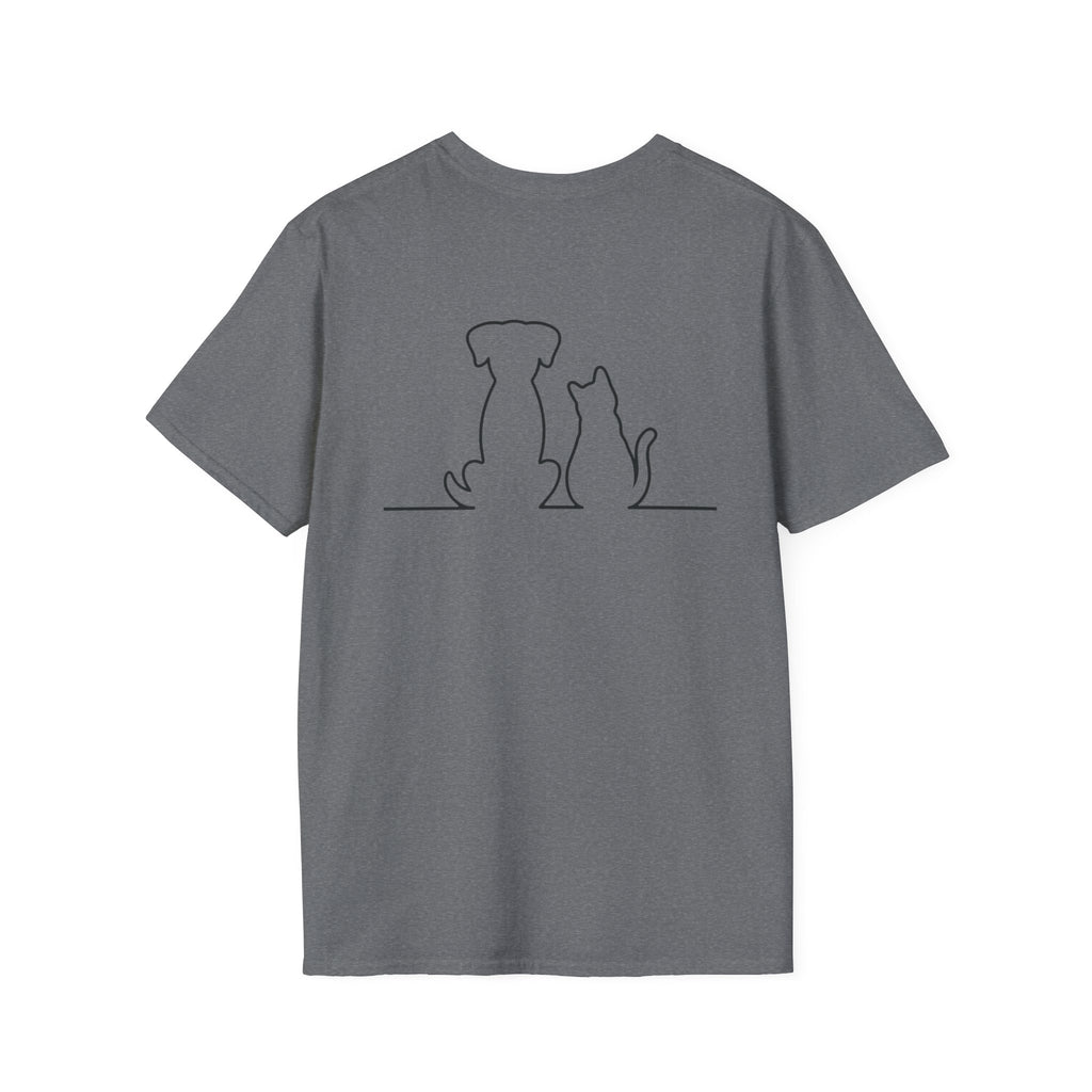 Dog and Cat Outline Tee — Minimal Pet Silhouette T-Shirt