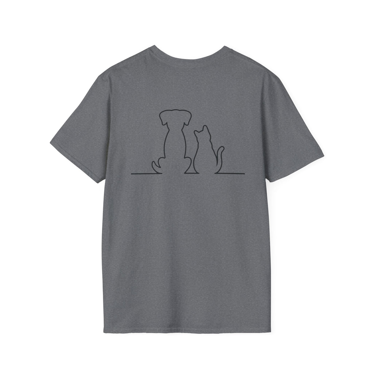Dog and Cat Outline Tee — Minimal Pet Silhouette T-Shirt