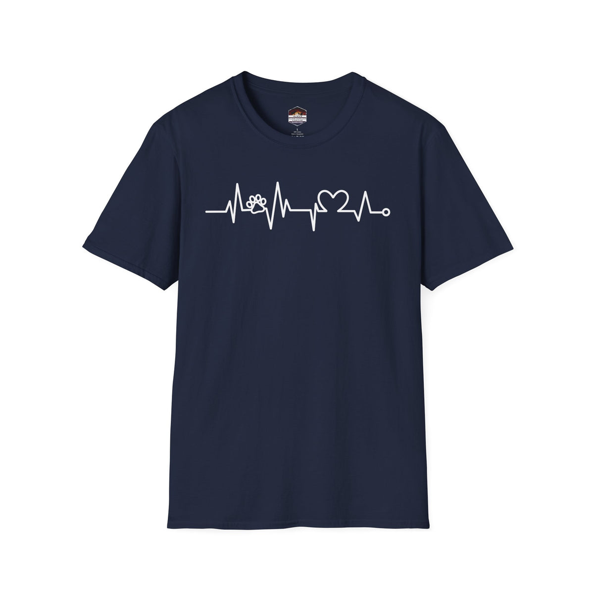 Heartbeat Paw & Heart T-Shirt — Pet Lover EKG Tee