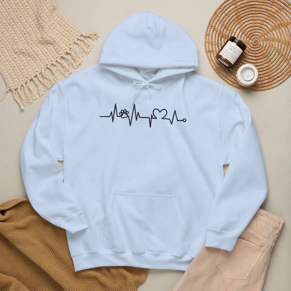 Nurse Heartbeat Hoodie – EKG Pulse with Stethoscope & Heart Graphic