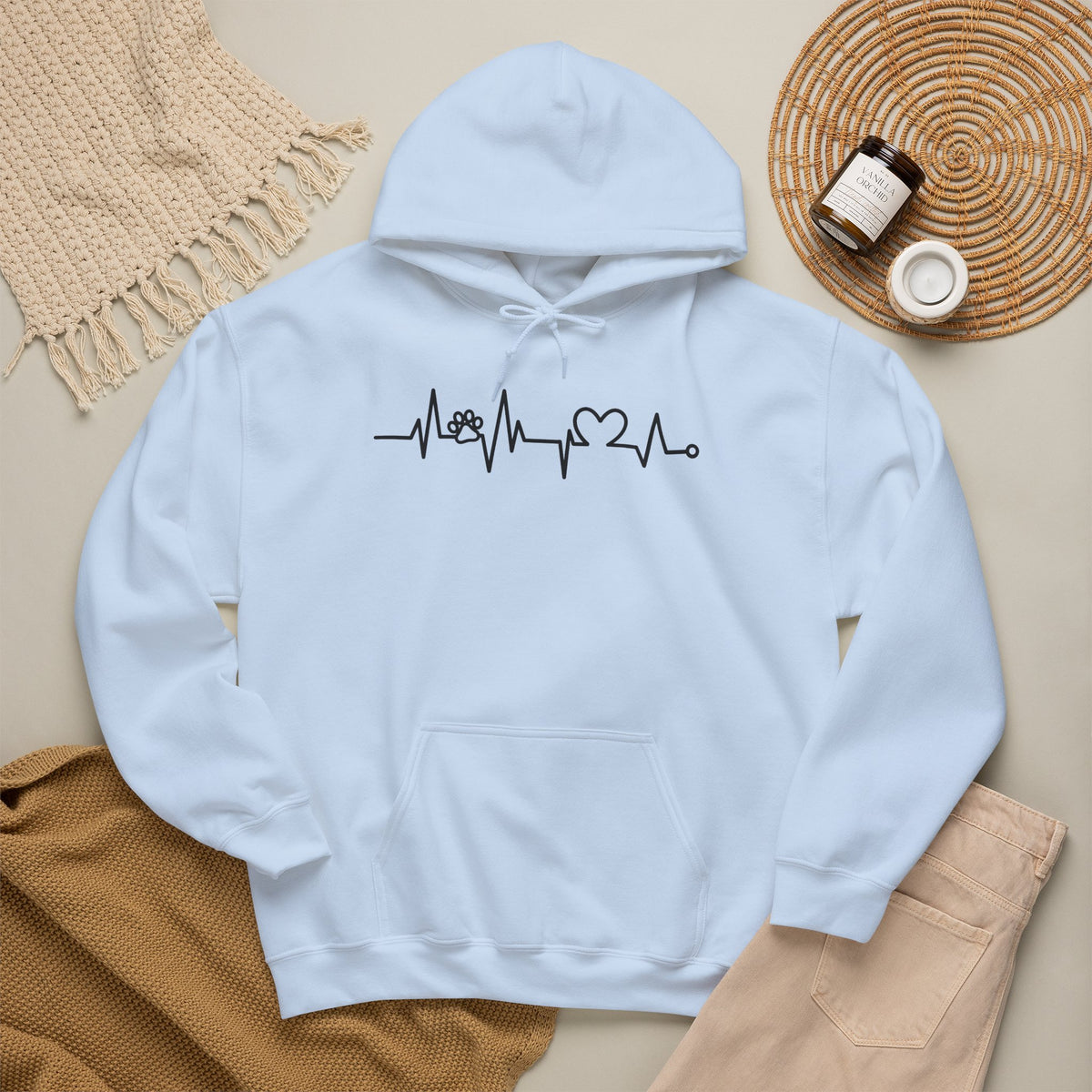 Nurse Heartbeat Hoodie – EKG Pulse with Stethoscope & Heart Graphic