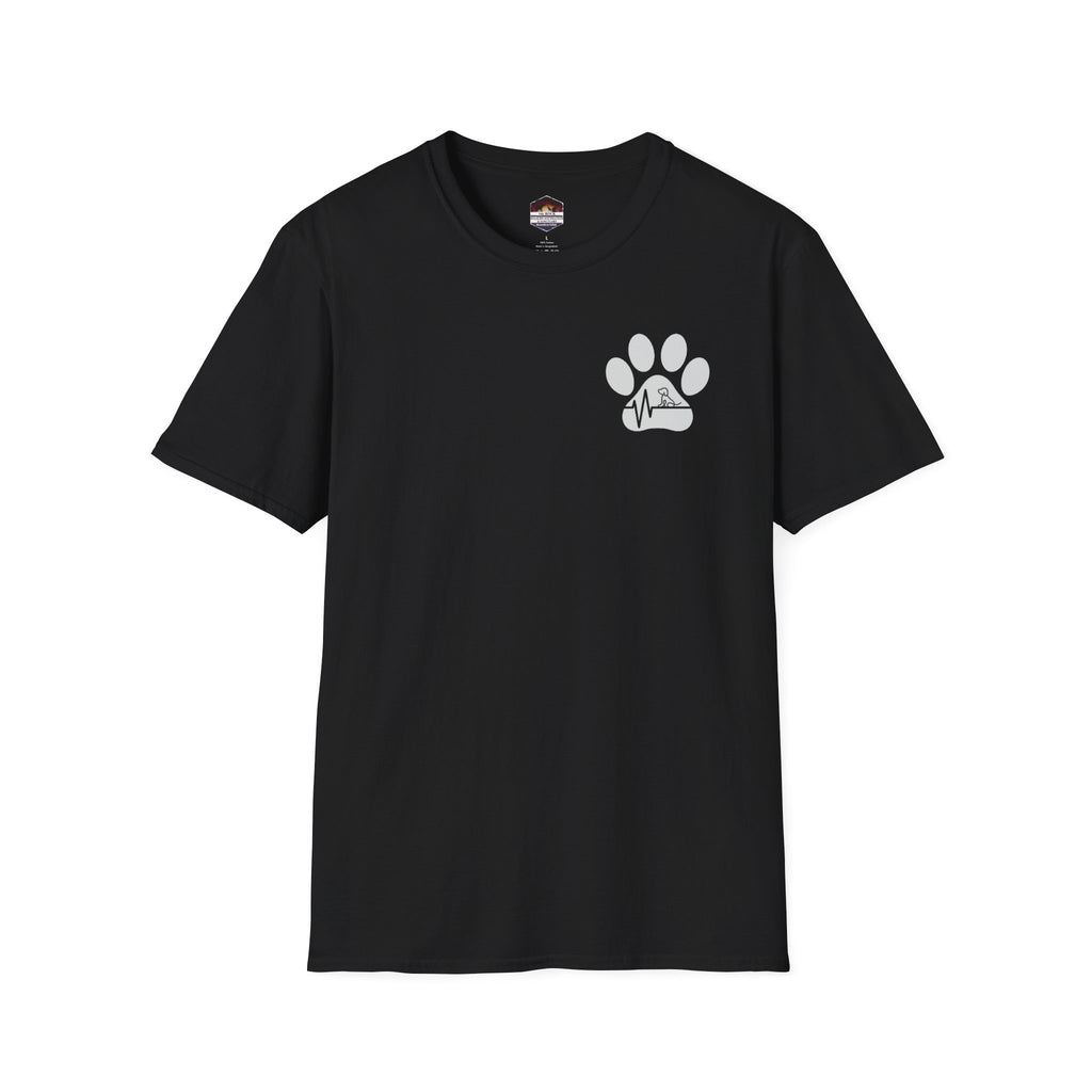 T-Shirt — Paw & Heartbeat EKG Design (Pet Lover Tee)