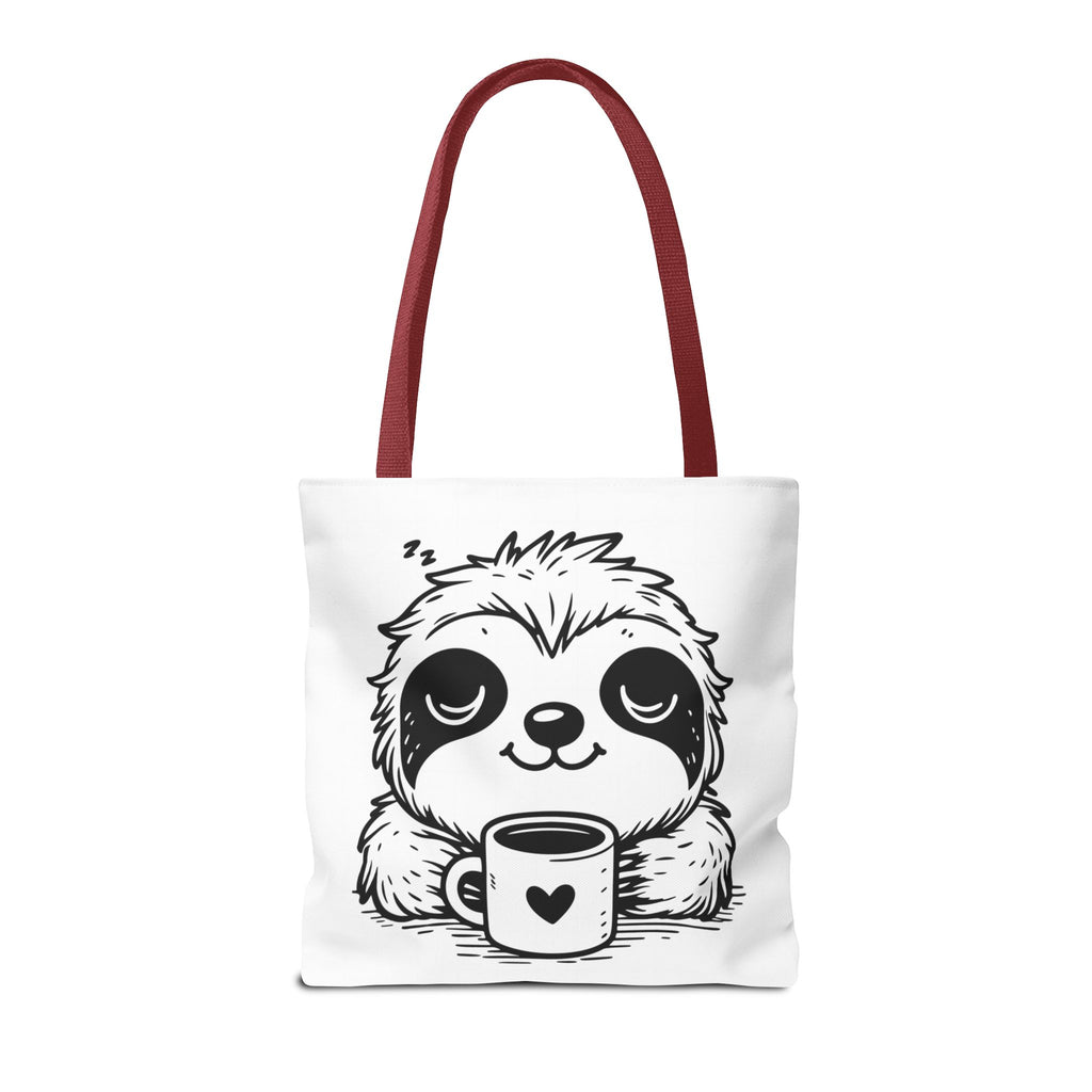 Sloth Coffee Tote Bag — Cute Relaxed Sloth Holding Mug