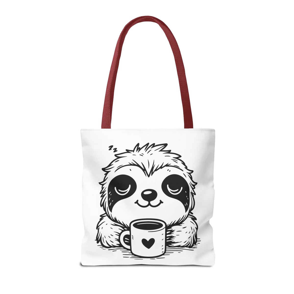 Sloth Coffee Tote Bag — Cute Relaxed Sloth Holding Mug