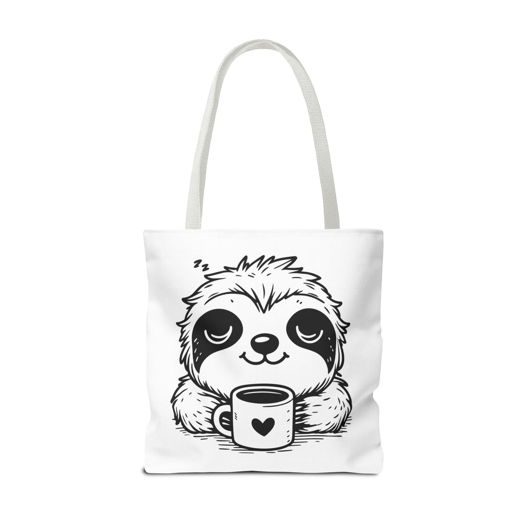 Sloth Coffee Tote Bag — Cute Relaxed Sloth Holding Mug