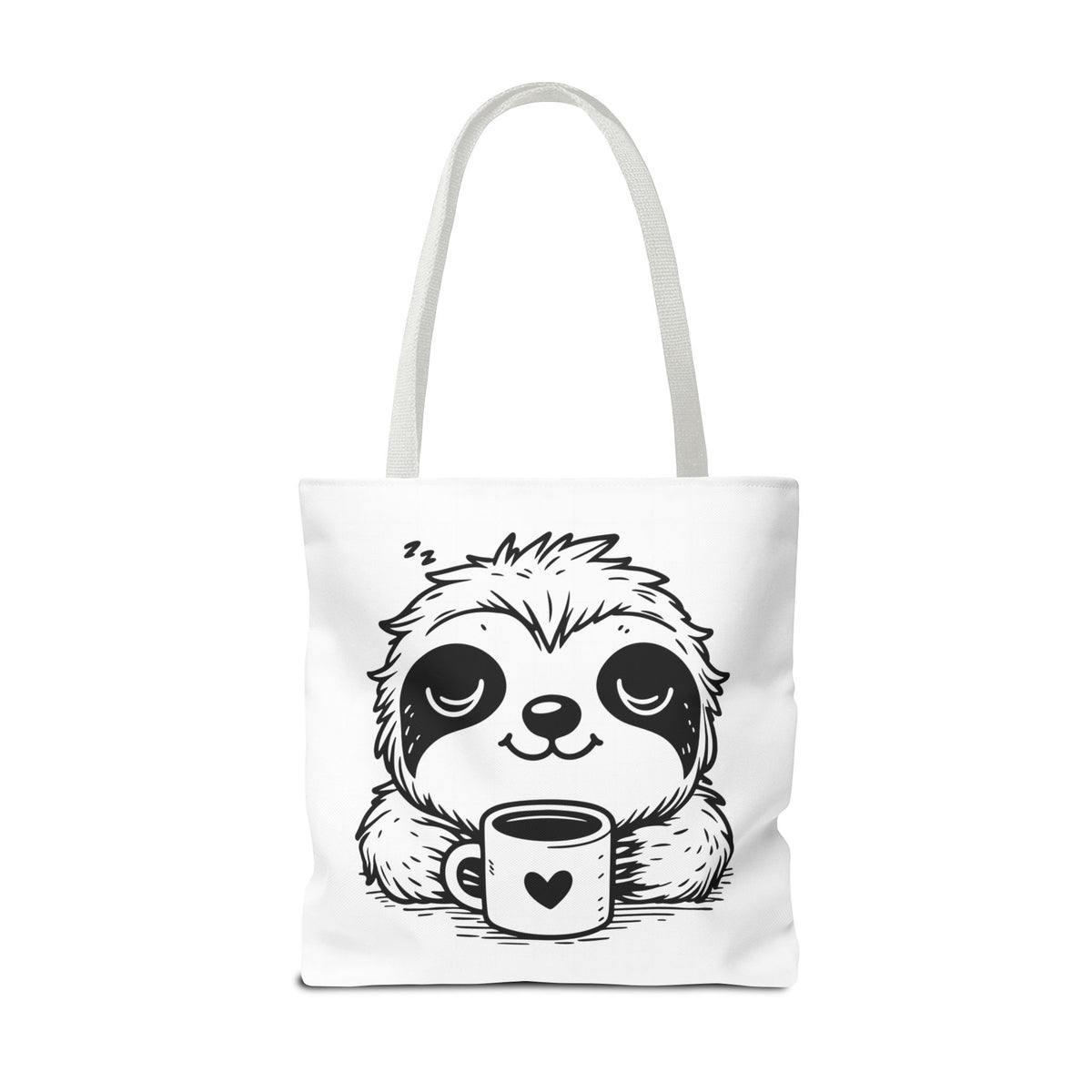 Sloth Coffee Tote Bag — Cute Relaxed Sloth Holding Mug