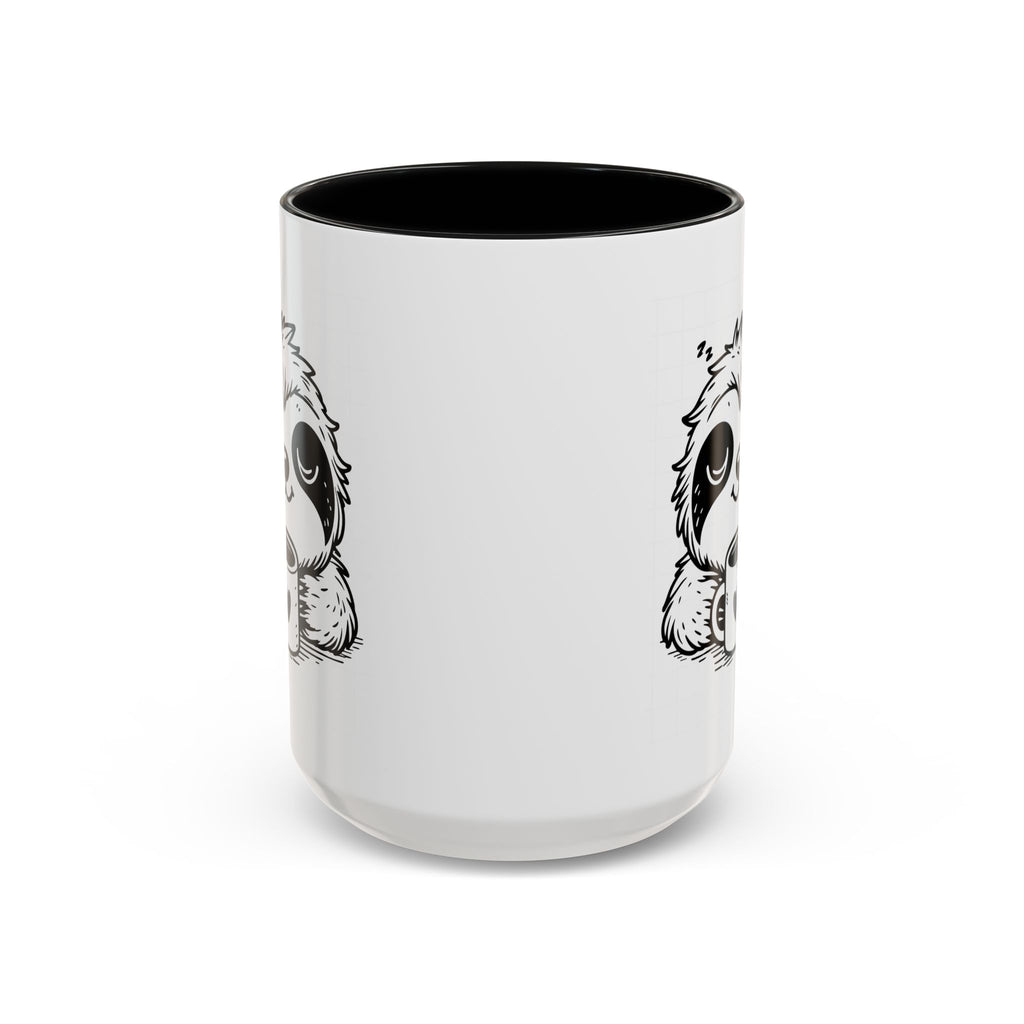 Cute Sloth Coffee Mug (Accent, 11/15oz) — Adorable Cartoon Sloth Holding Coffee Cup