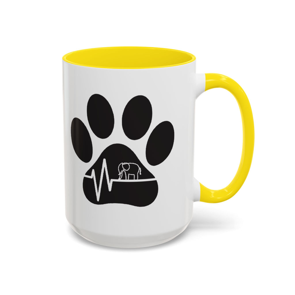 Elephant Paw Coffee Mug — Animal Rescue Heartbeat Accent Mug