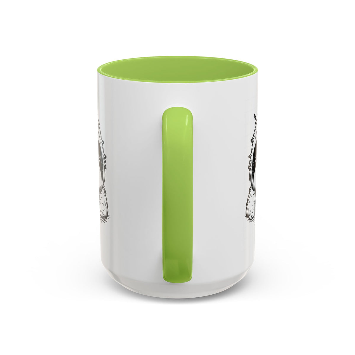 Cute Sloth Coffee Mug (Accent, 11/15oz) — Adorable Cartoon Sloth Holding Coffee Cup