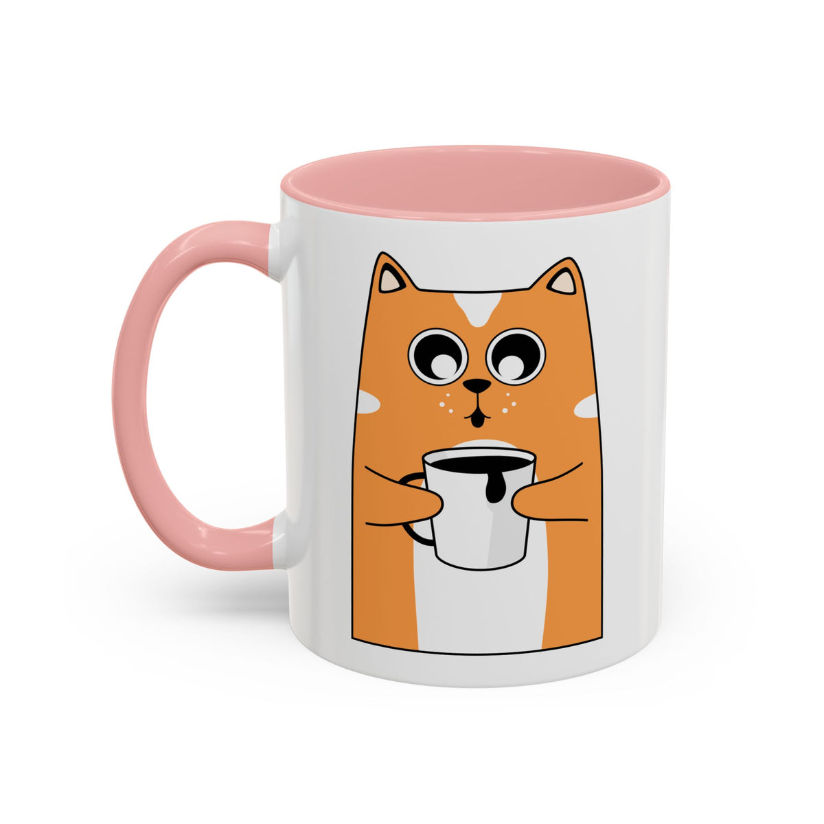 Sleepy Cat Accent Mug — 11/15oz Coffee Cup with Cat Design