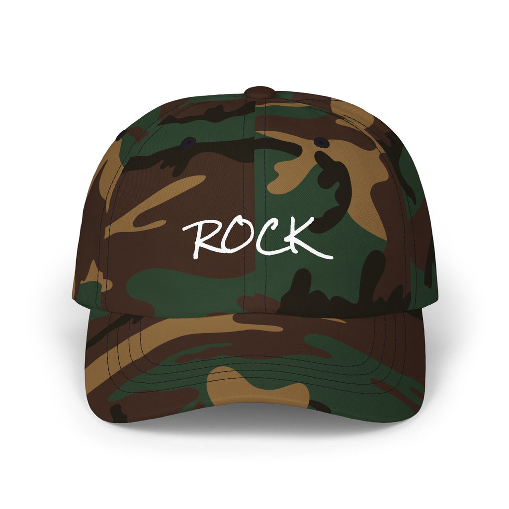 Rock Script Dad Cap — Casual Embroidered Baseball Hat