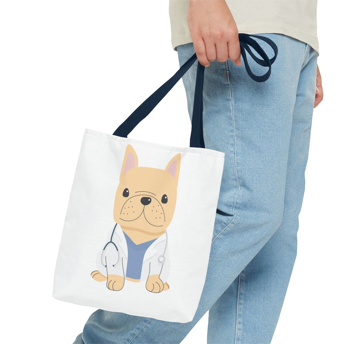 Doctor French Bulldog Tote Bag — Cute Vet Dogtor Canvas Tote