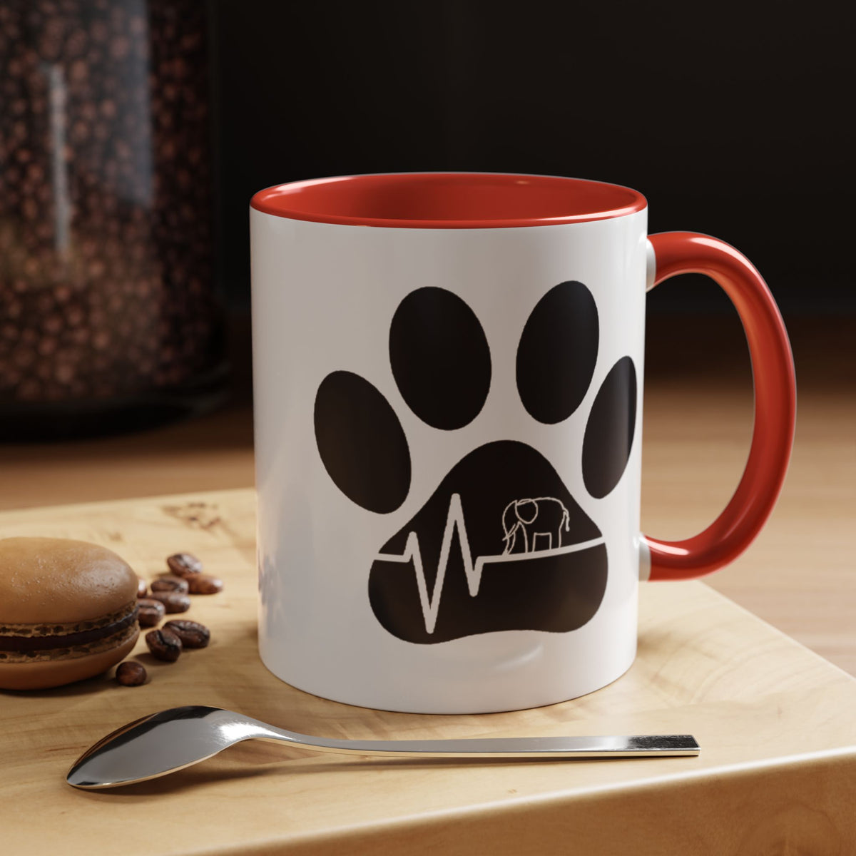 Elephant Paw Coffee Mug — Animal Rescue Heartbeat Accent Mug