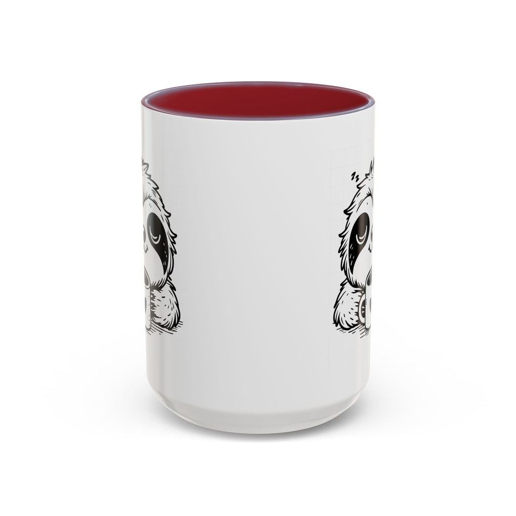 Cute Sloth Coffee Mug (Accent, 11/15oz) — Adorable Cartoon Sloth Holding Coffee Cup