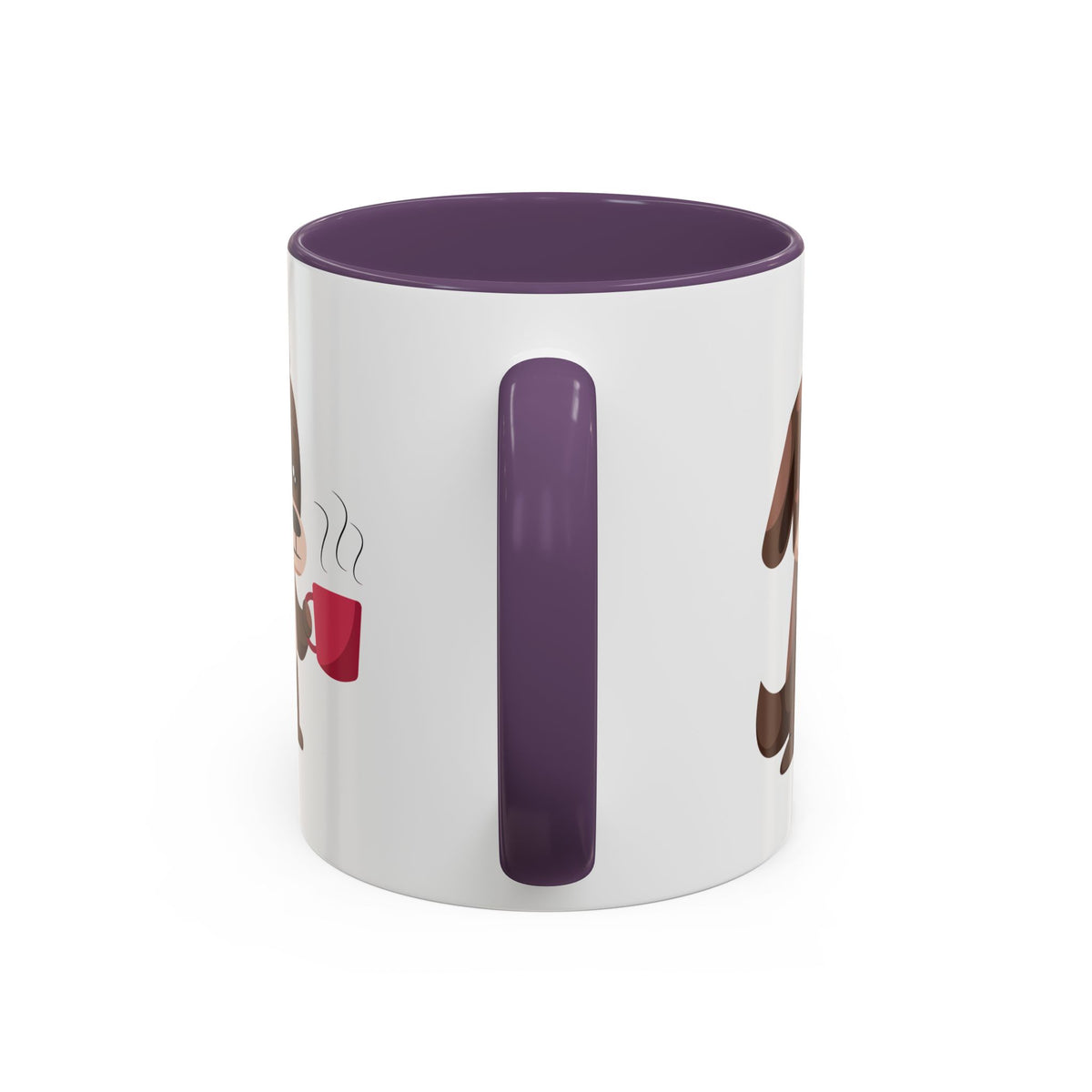 Cute Coffee Dog Mug — Adorable Puppy Holding Coffee Accent Mug (11/15 oz)