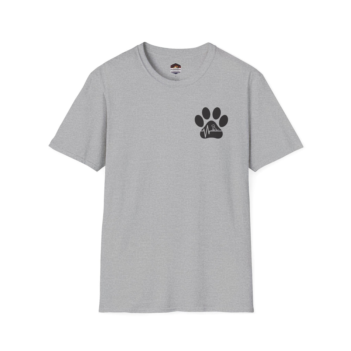 T-Shirt — Paw & Heartbeat EKG Design (Pet Lover Tee)