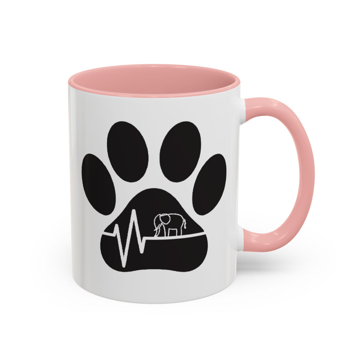 Elephant Paw Coffee Mug — Animal Rescue Heartbeat Accent Mug
