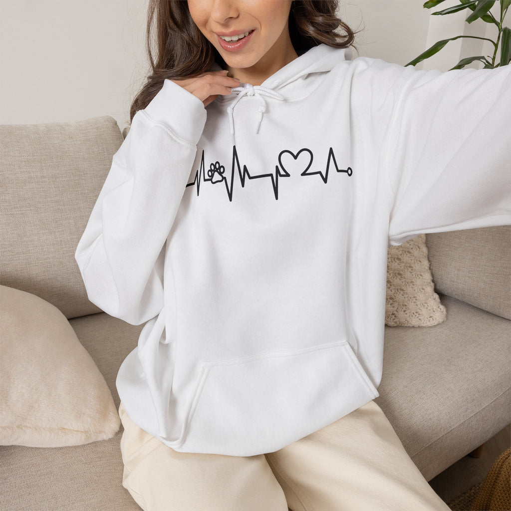 Nurse Heartbeat Hoodie – EKG Pulse with Stethoscope & Heart Graphic