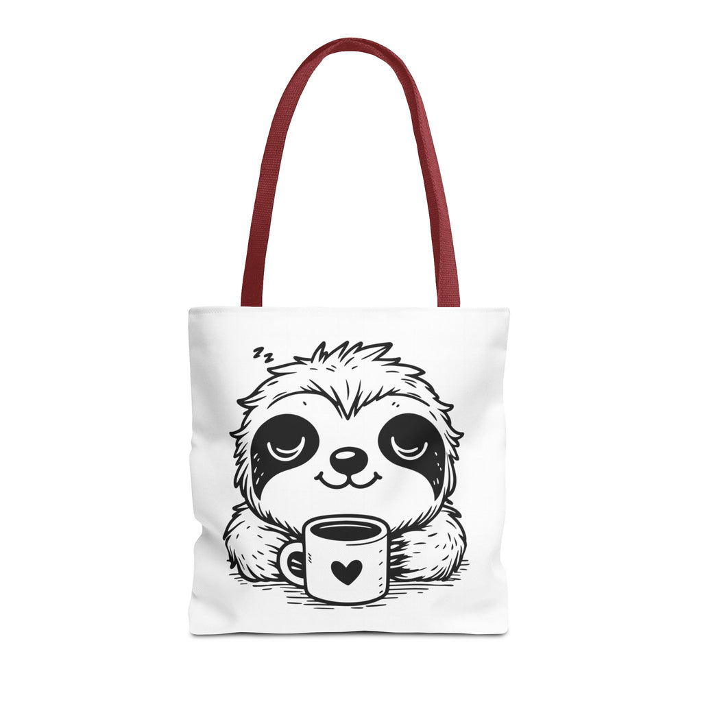 Sloth Coffee Tote Bag — Cute Relaxed Sloth Holding Mug