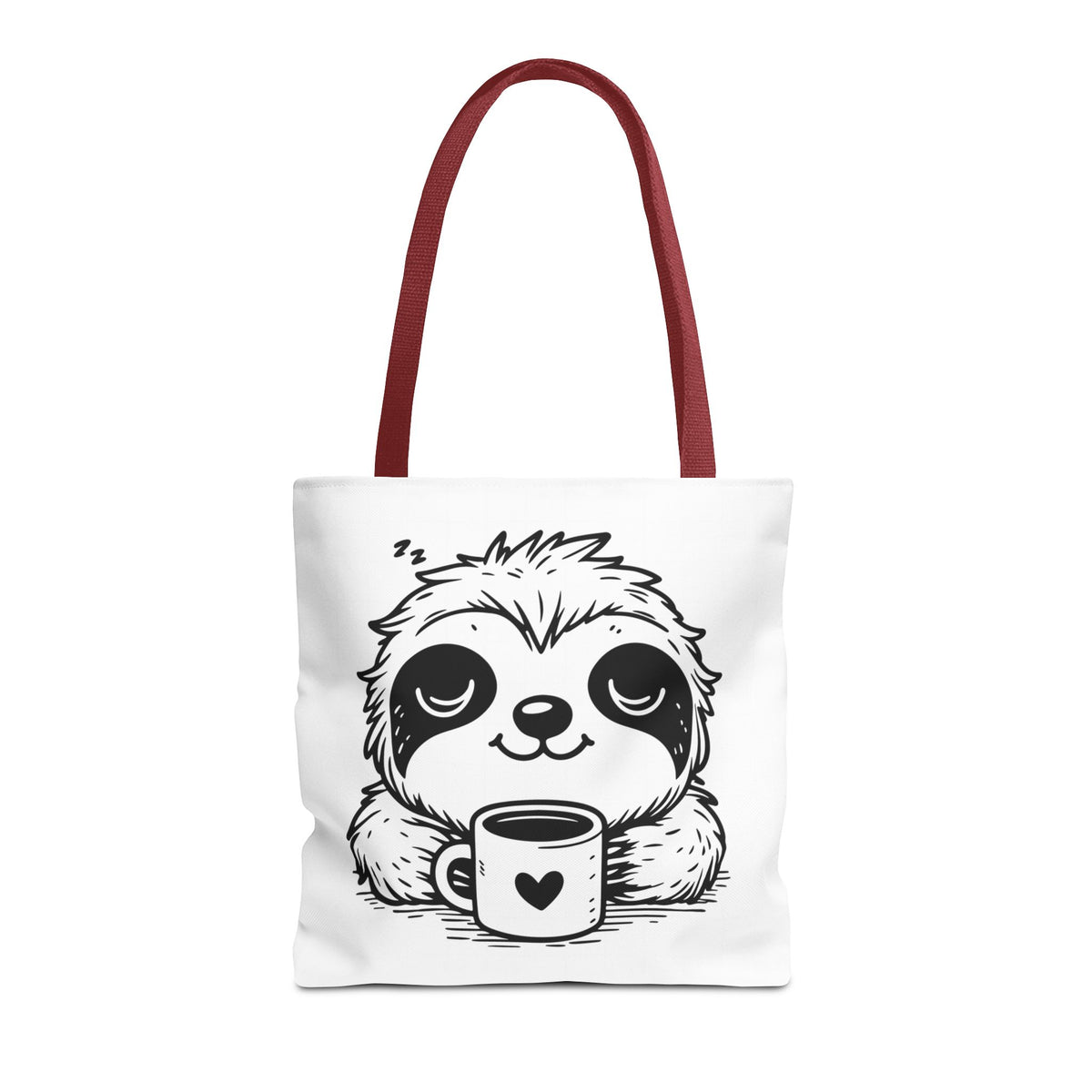 Sloth Coffee Tote Bag — Cute Relaxed Sloth Holding Mug