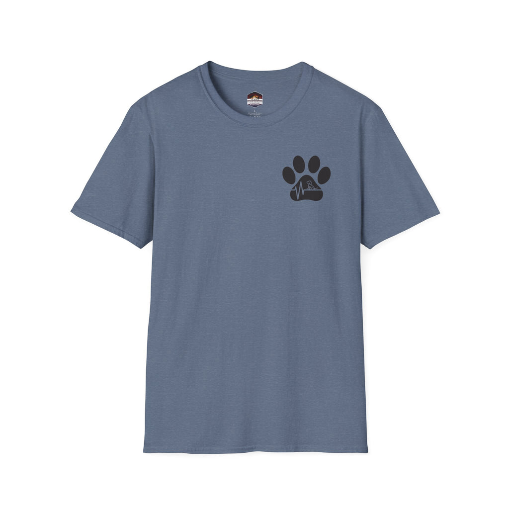 T-Shirt — Paw & Heartbeat EKG Design (Pet Lover Tee)