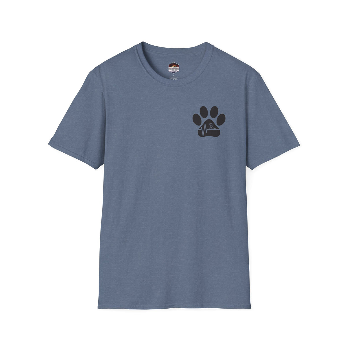 T-Shirt — Paw & Heartbeat EKG Design (Pet Lover Tee)