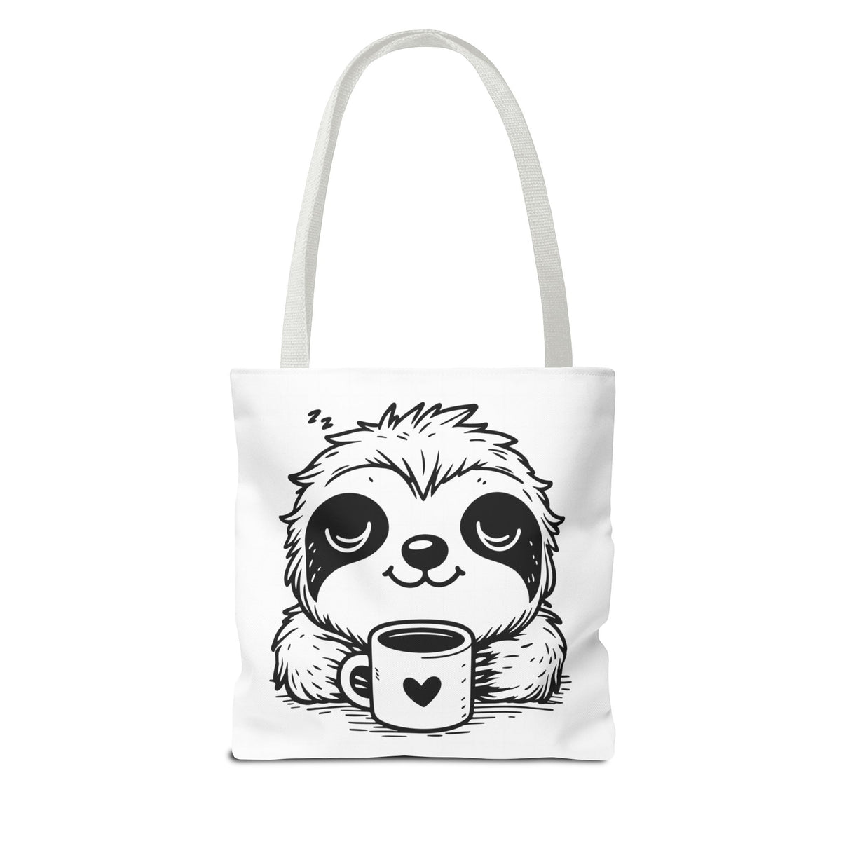 Sloth Coffee Tote Bag — Cute Relaxed Sloth Holding Mug
