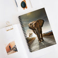 Elephant Walk Spiral Notebook — Ruled Journal with Majestic Elephant Cover