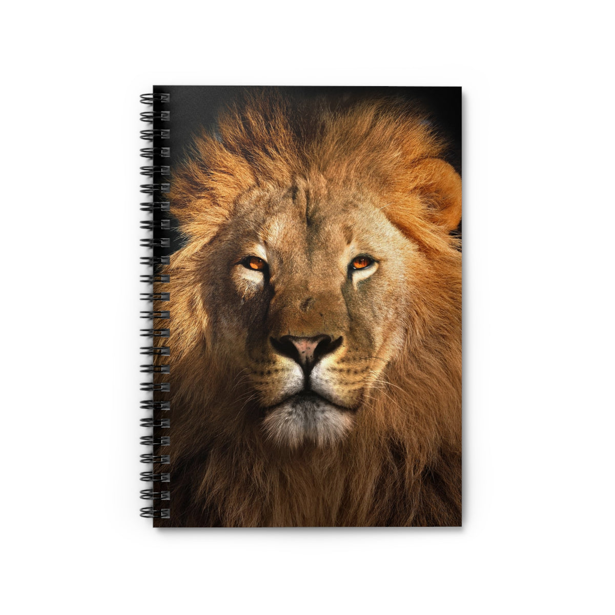 Lion Portrait Spiral Notebook — Ruled Journal for Writing & Sketching
