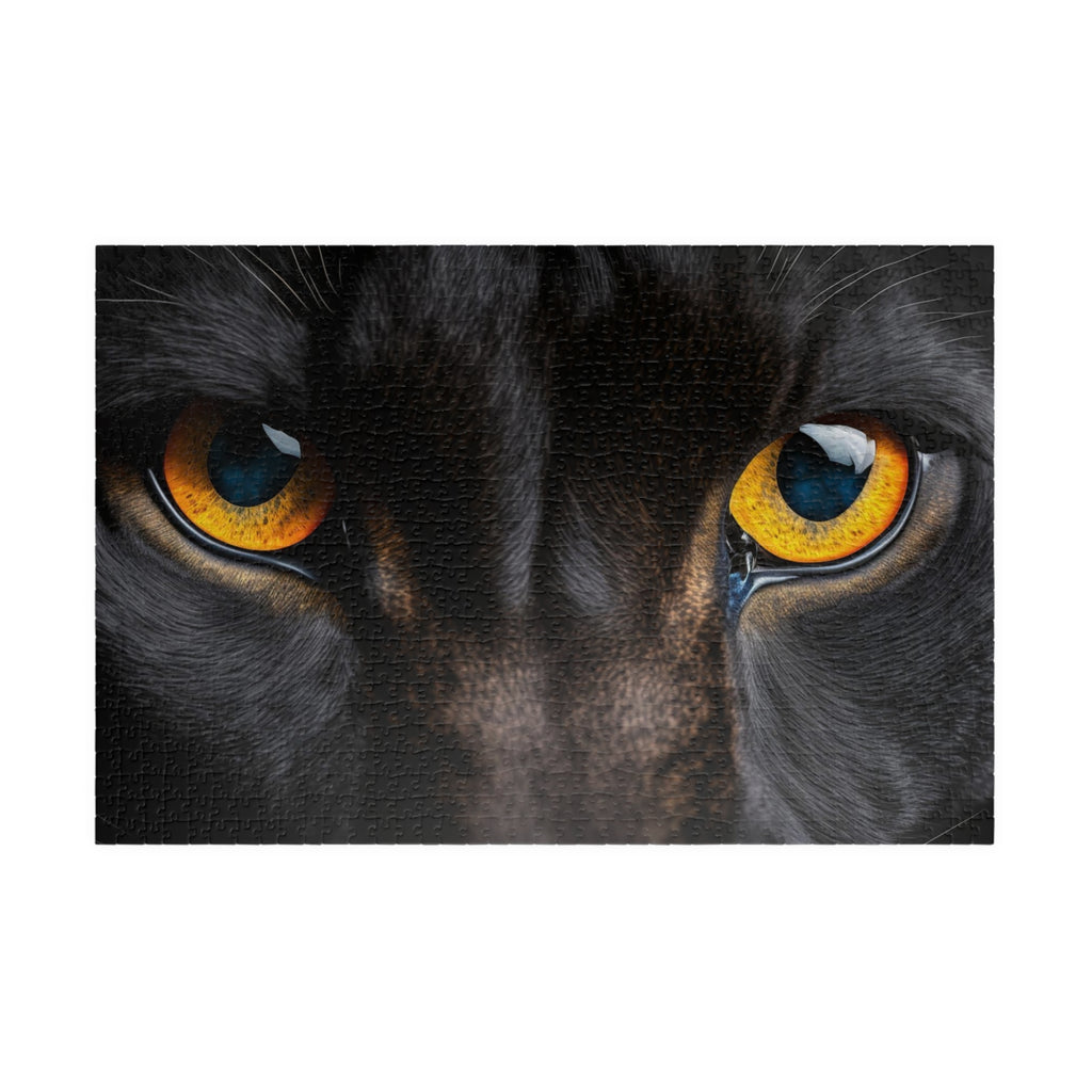 Black Cat Eyes Jigsaw Puzzle — 110/252/520/1014-Piece Cat Puzzle