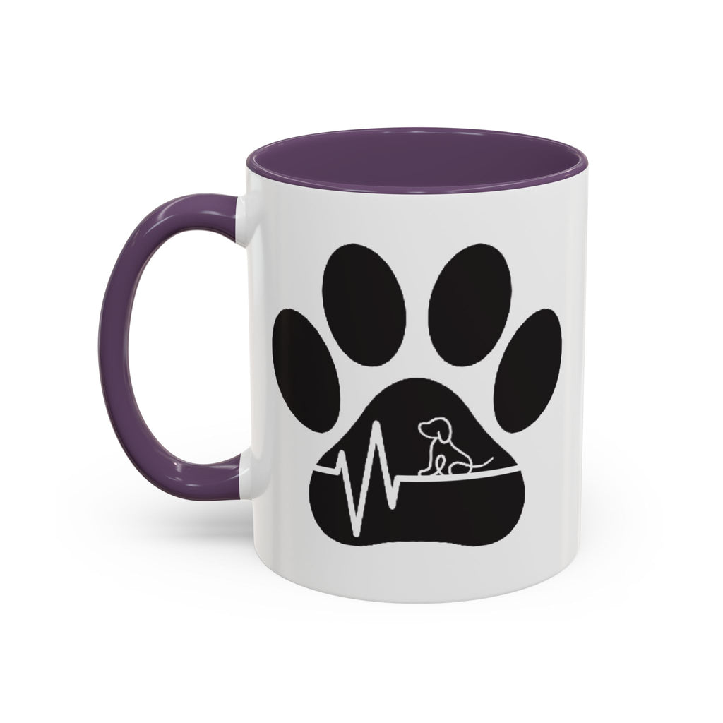 Dog Paw Heartbeat Coffee Mug — Pet Lover Accent Mug (11/15oz)
