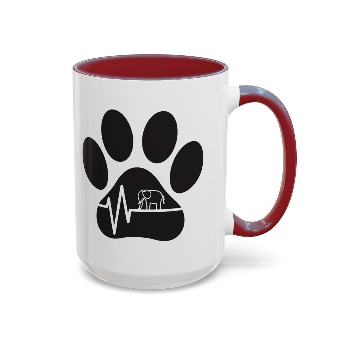 Elephant Paw Coffee Mug — Animal Rescue Heartbeat Accent Mug