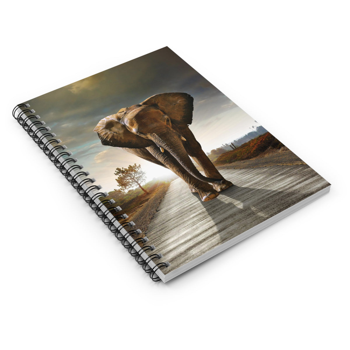 Elephant Walk Spiral Notebook — Ruled Journal with Majestic Elephant Cover