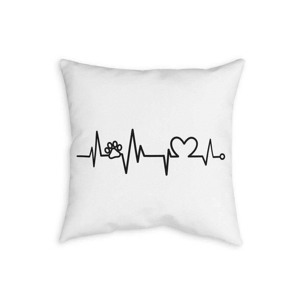 Pet Paw Heartbeat Pillowcase – Animal Lover Decorative Throw Pillow