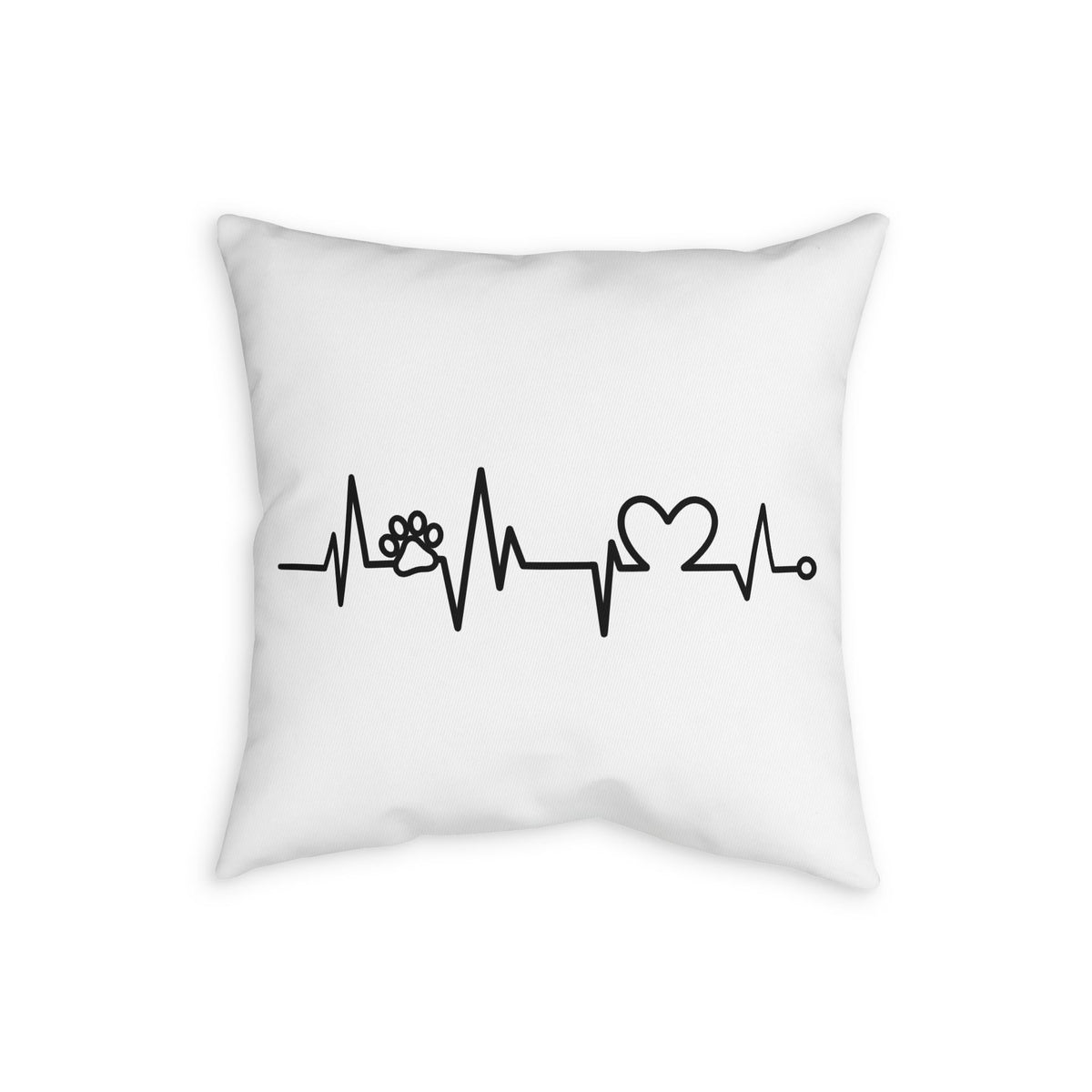 Pet Paw Heartbeat Pillowcase – Animal Lover Decorative Throw Pillow