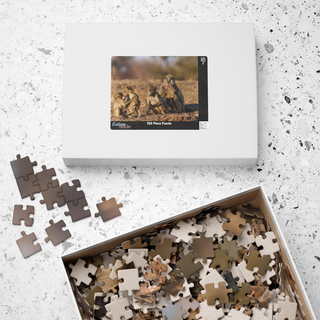Baboon Family Wildlife Puzzle — Scenic African Safari Jigsaw (110–1014 pcs)