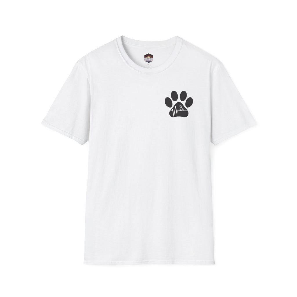 T-Shirt — Paw & Heartbeat EKG Design (Pet Lover Tee)