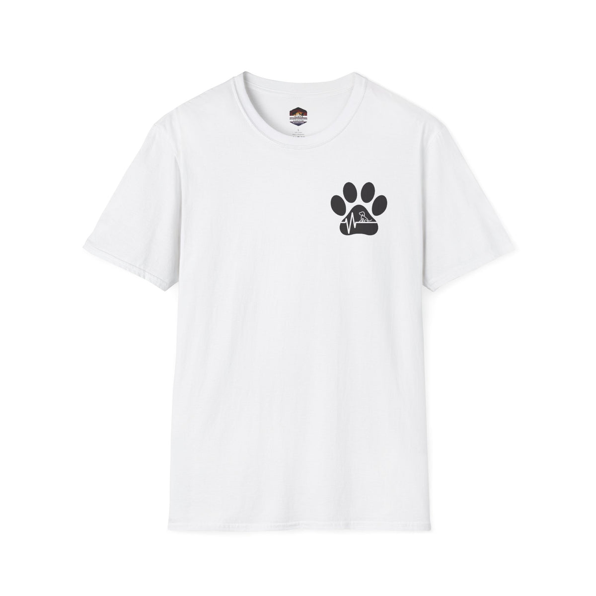 T-Shirt — Paw & Heartbeat EKG Design (Pet Lover Tee)