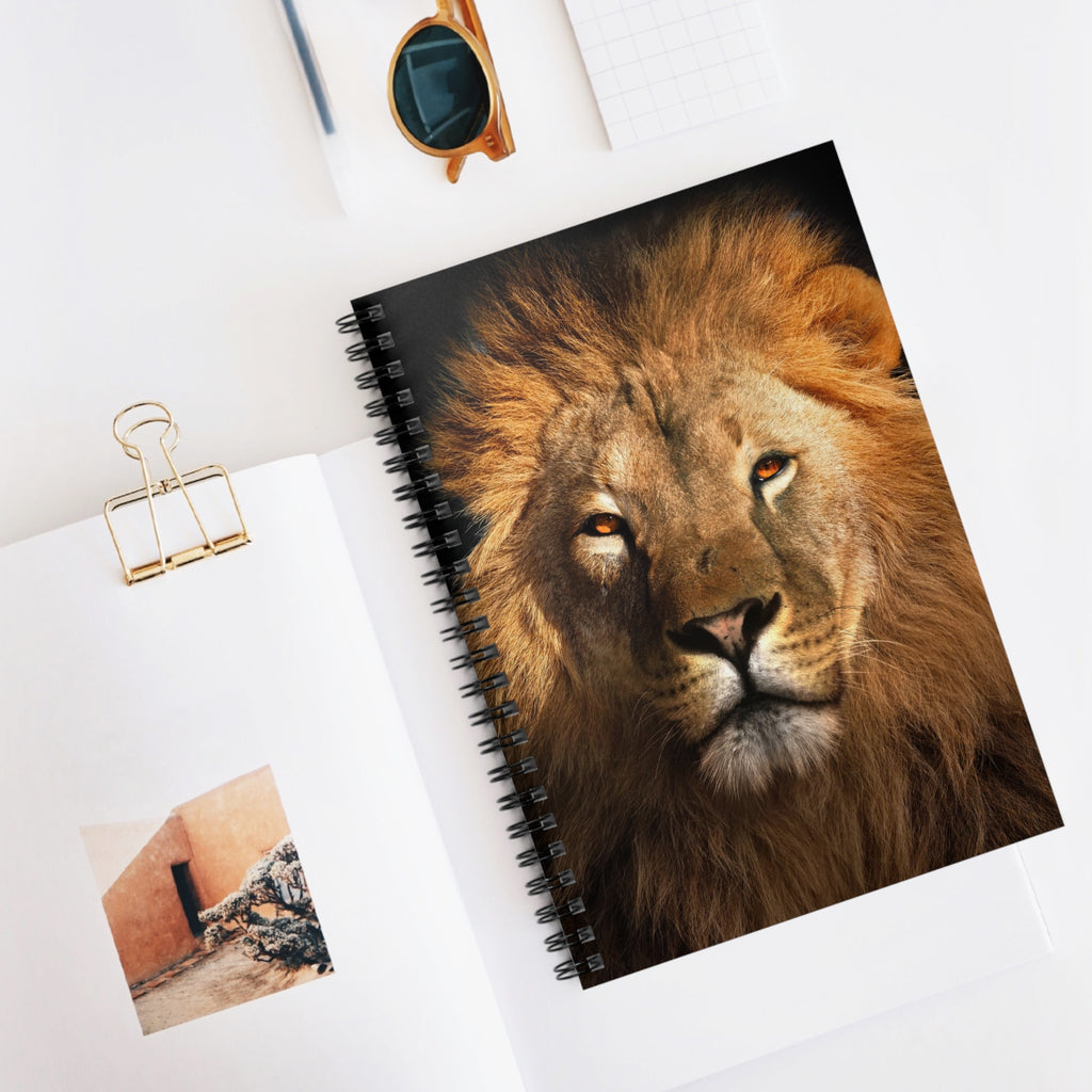 Lion Portrait Spiral Notebook — Ruled Journal for Writing & Sketching