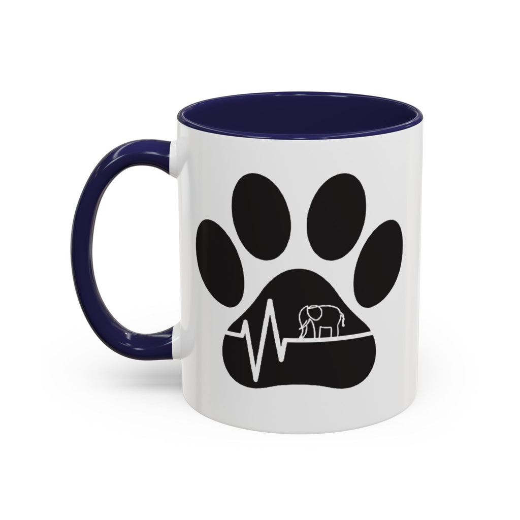 Elephant Paw Coffee Mug — Animal Rescue Heartbeat Accent Mug