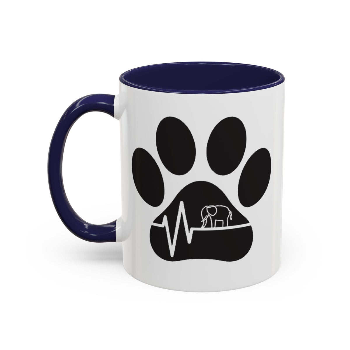 Elephant Paw Coffee Mug — Animal Rescue Heartbeat Accent Mug