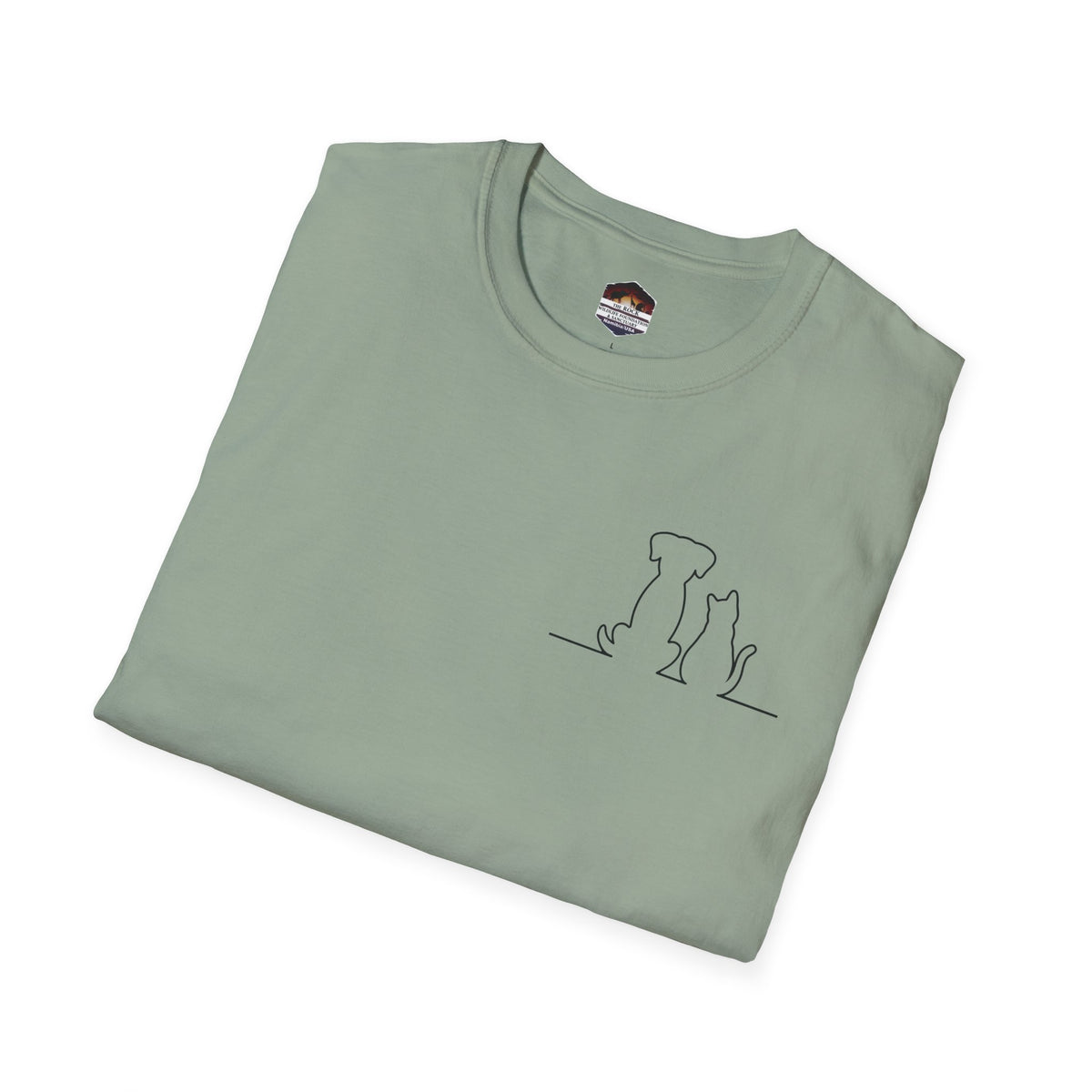 Dog and Cat Outline Tee — Minimal Pet Silhouette T-Shirt