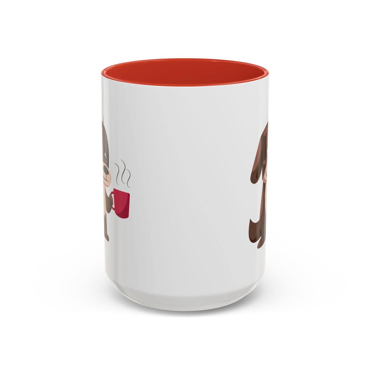 Cute Coffee Dog Mug — Adorable Puppy Holding Coffee Accent Mug (11/15 oz)