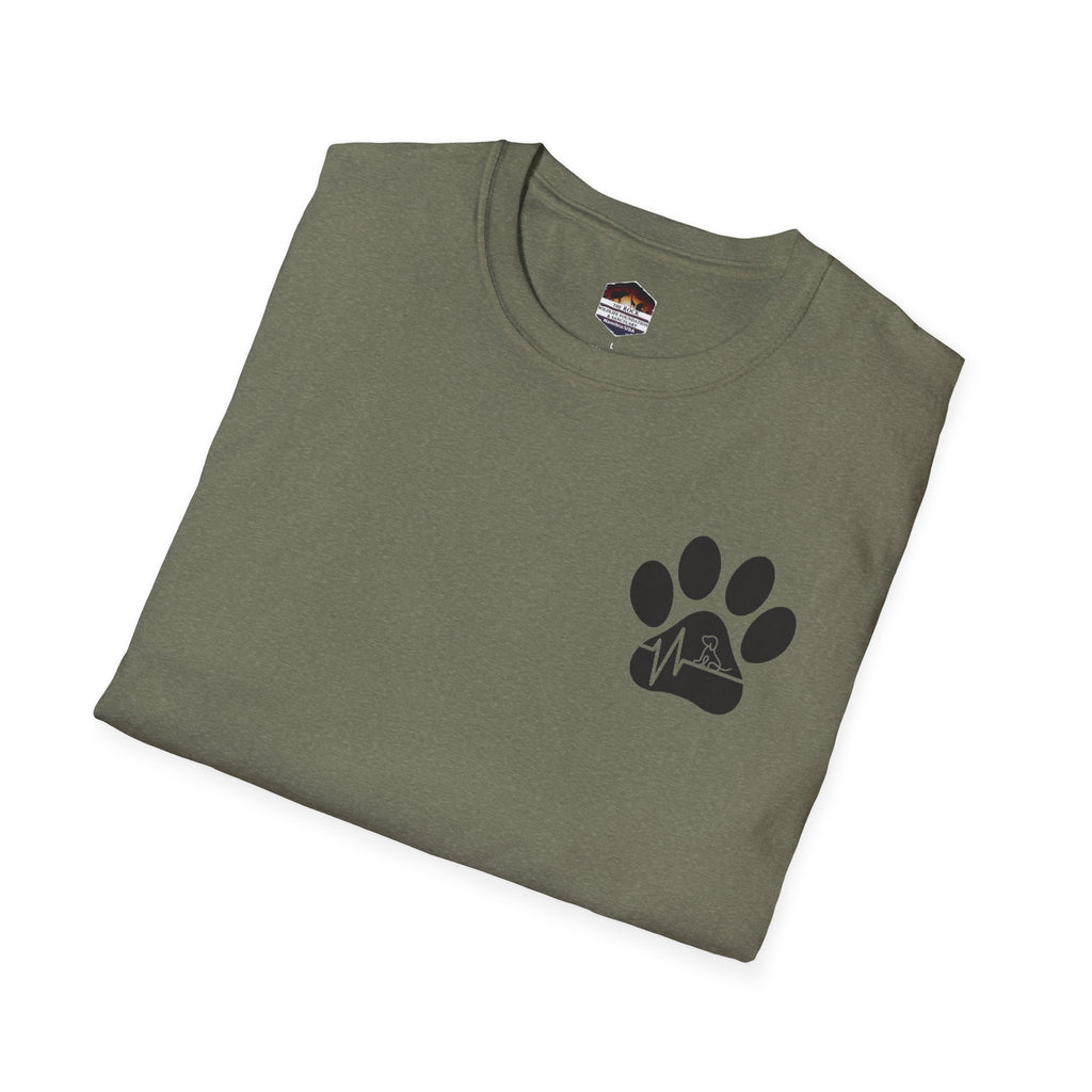 T-Shirt — Paw & Heartbeat EKG Design (Pet Lover Tee)